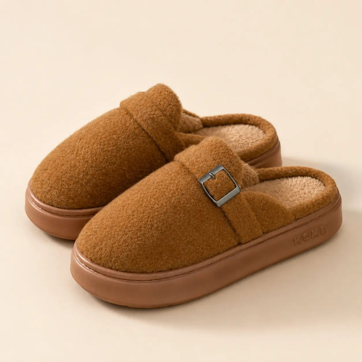 Soft non slip rubber sole on the women's indoor slippers