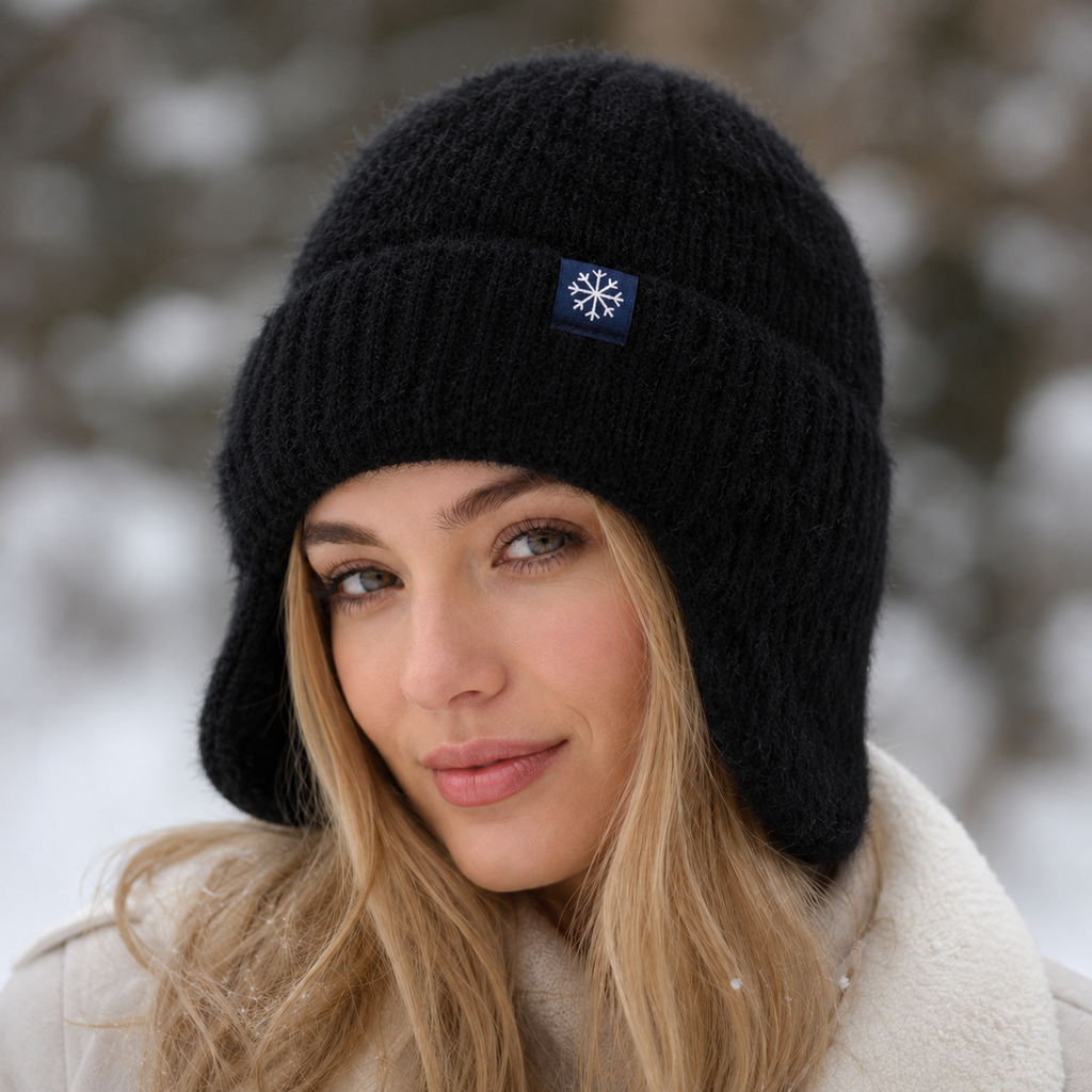 Women's faux fur earflap beanie, product photo 8