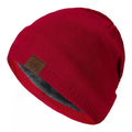Acrylic knit outer on the unisex fleece lined beanie