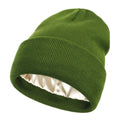 Cuffed edge on the women's satin lined beanie