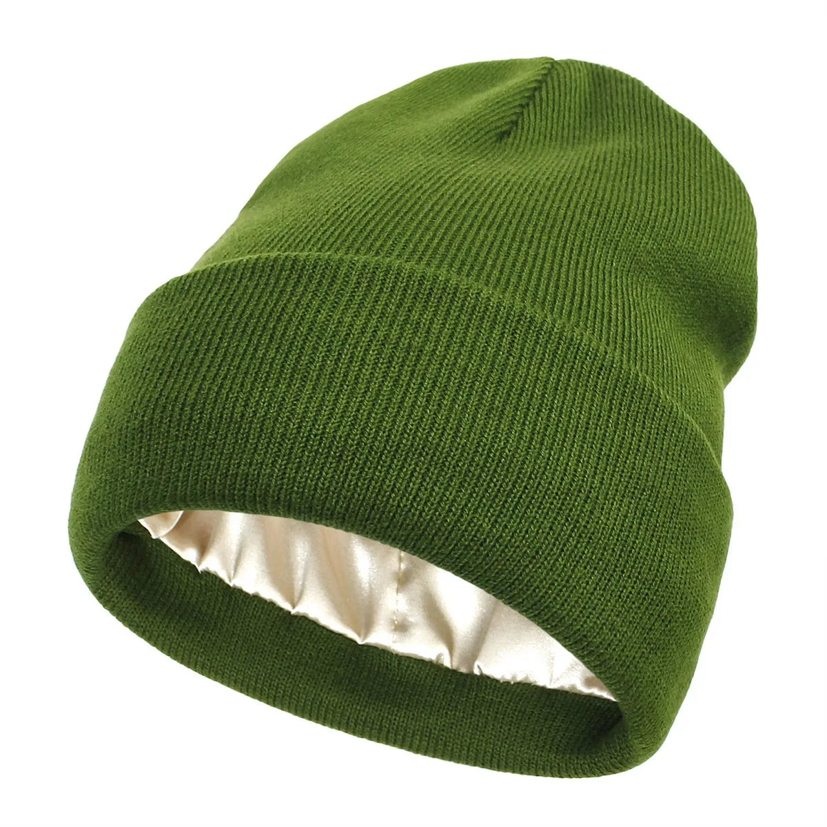 Cuffed edge on the women's satin lined beanie