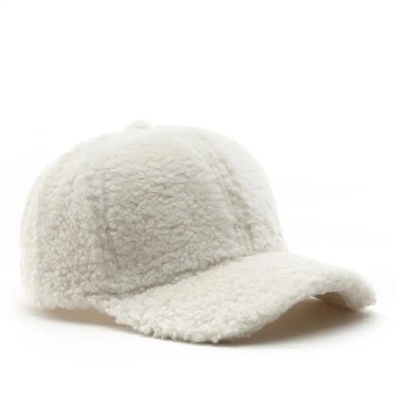 Women's faux lamb wool baseball cap, product photo 14