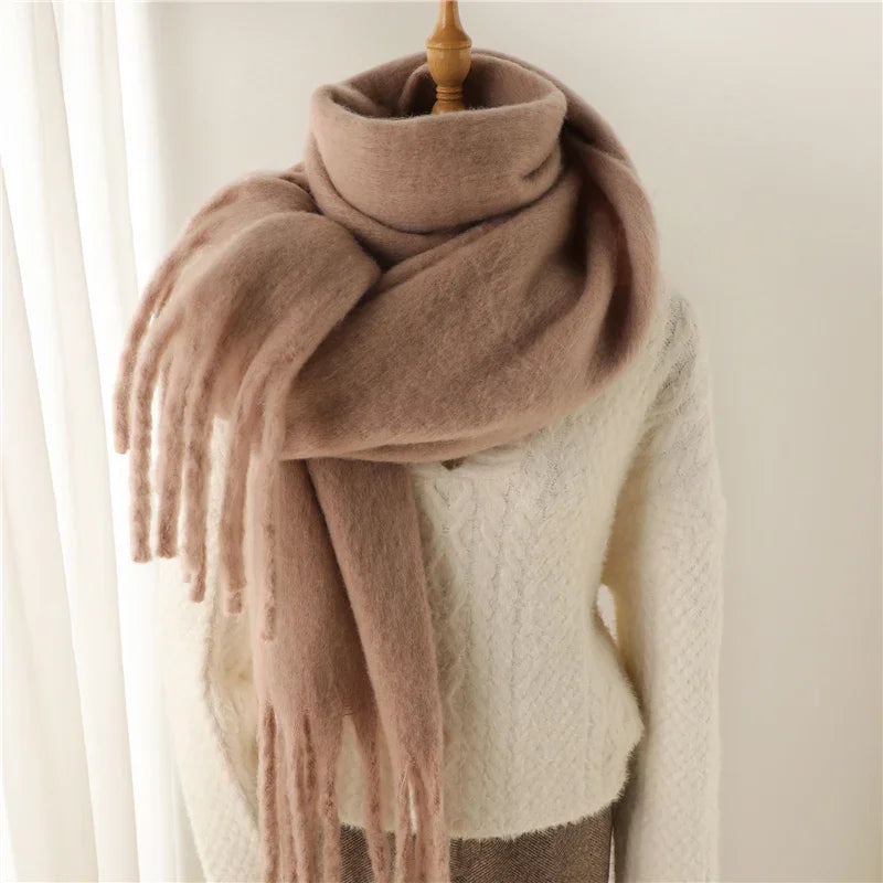 One size women's cashmere feel tassel wrap