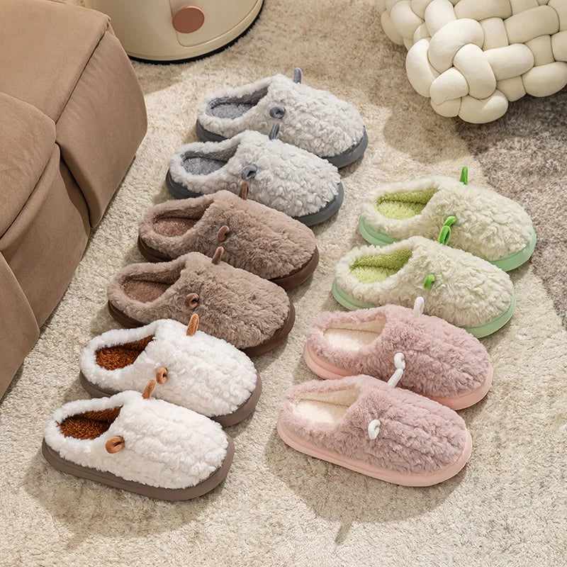 Women's fleece lined house slippers, product photo 10
