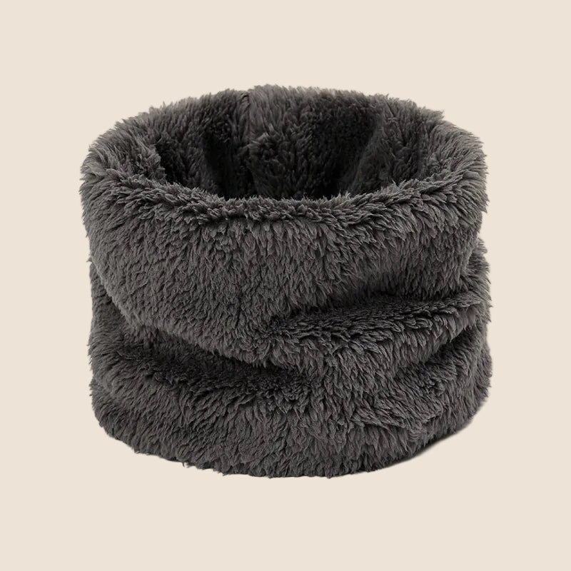 Unisex plush neck warmer ring, a thick closed loop winter collar