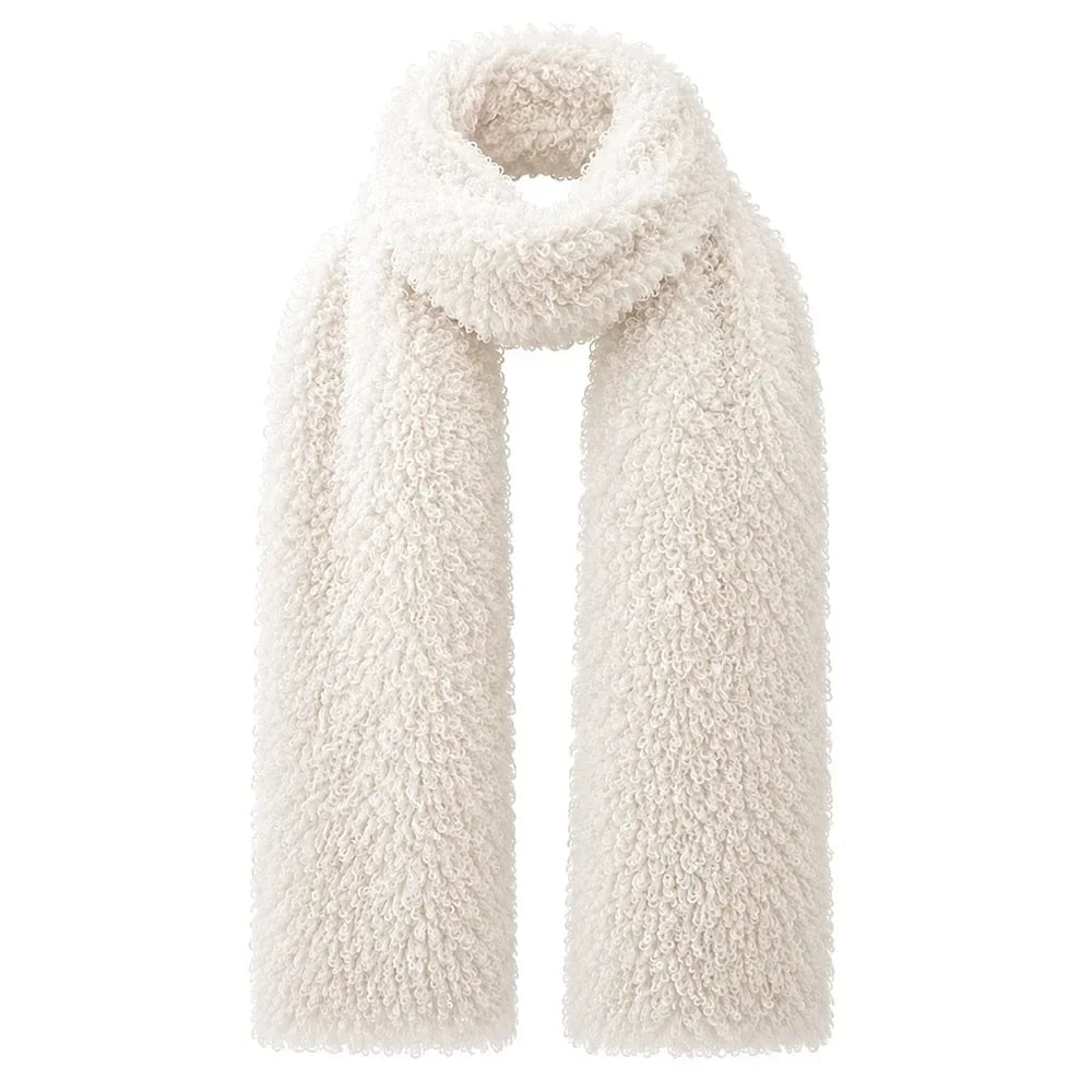 One size long faux fur scarf for cold days