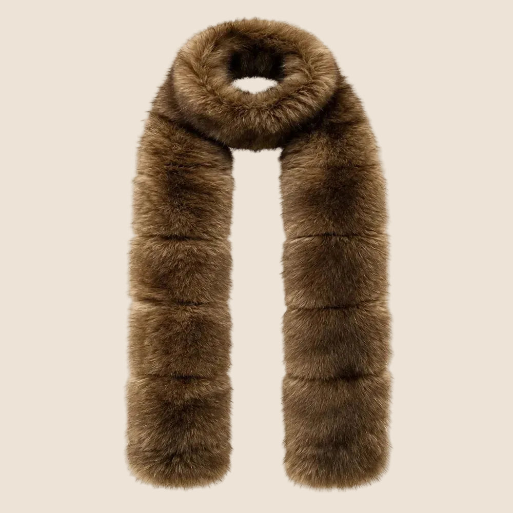 Long faux fur scarf, a 71 inch thick fluffy winter wrap