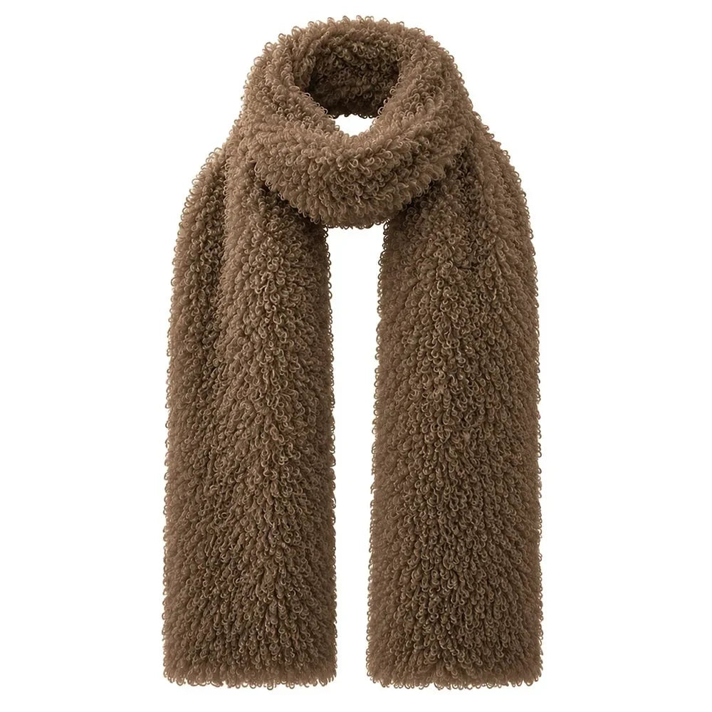 Women's long faux fur scarf, product photo 9