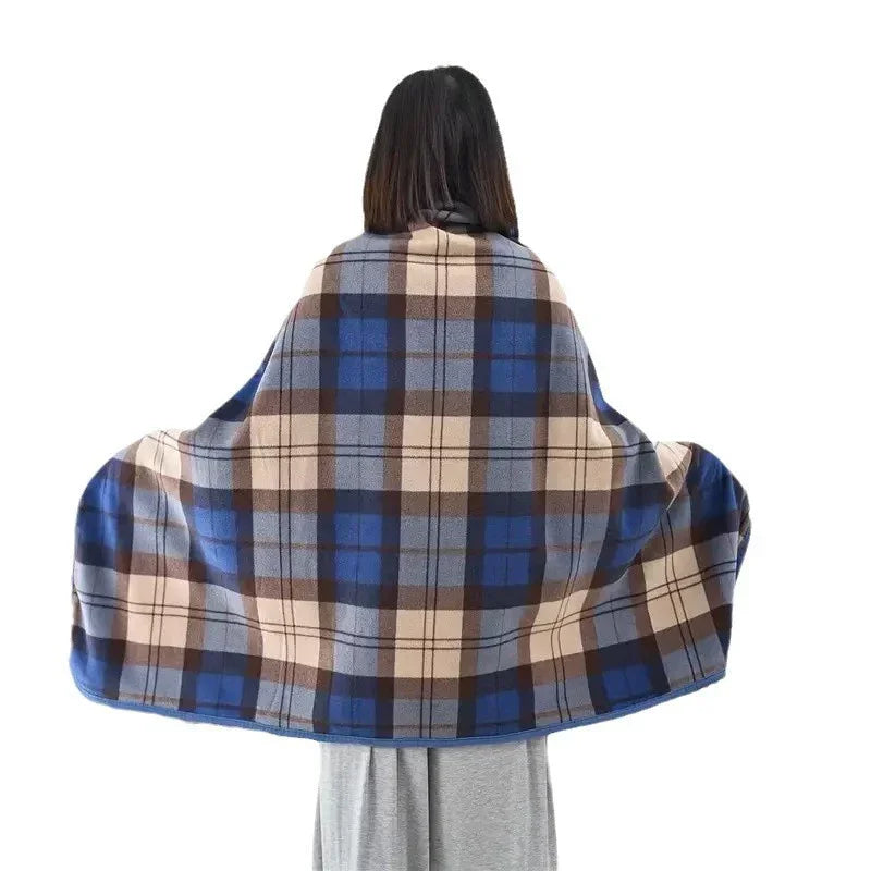 One size wearable flannel shawl blanket