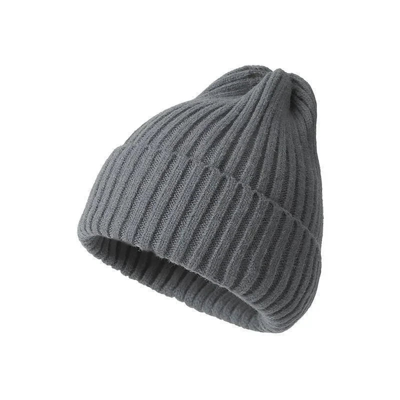 Unisex crochet knit beanie in a plain solid color