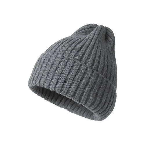 Unisex crochet knit beanie in a plain solid color