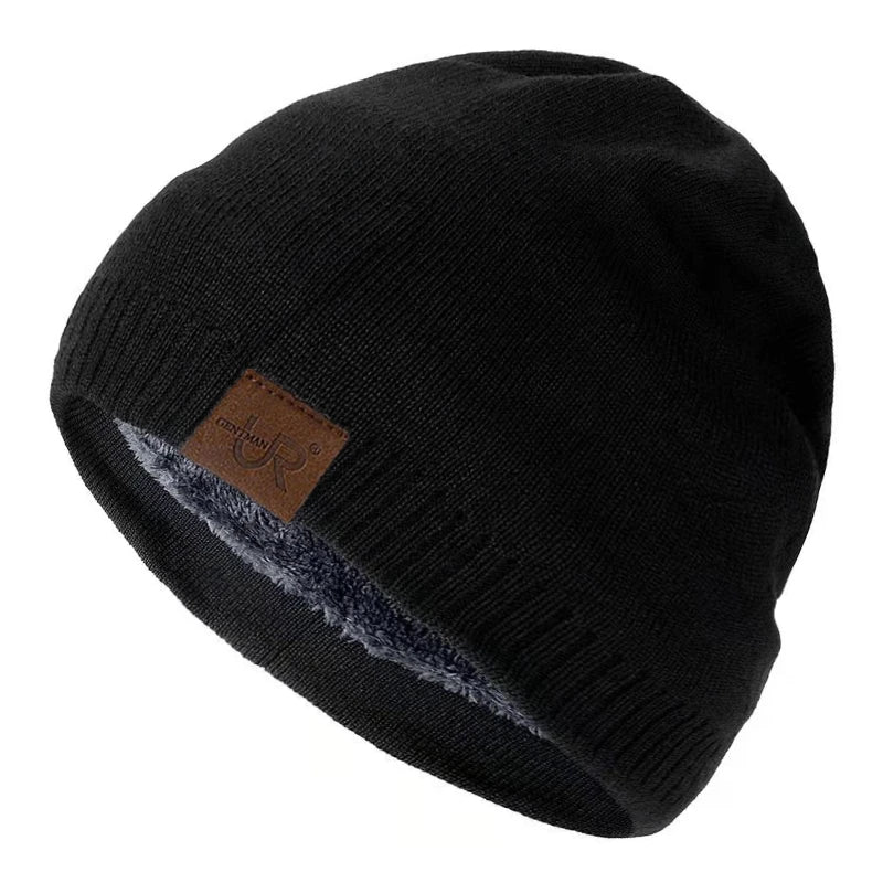 Unisex ribbed knit beanie with a full fleece lining