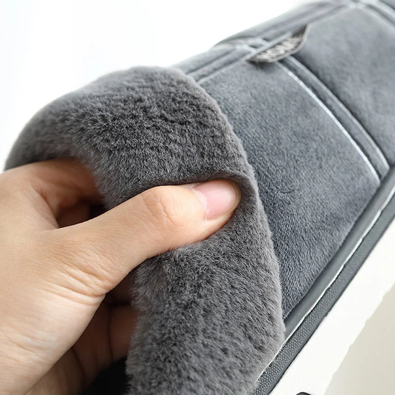 Non slip rubber sole on the men's plaid flannel slippers