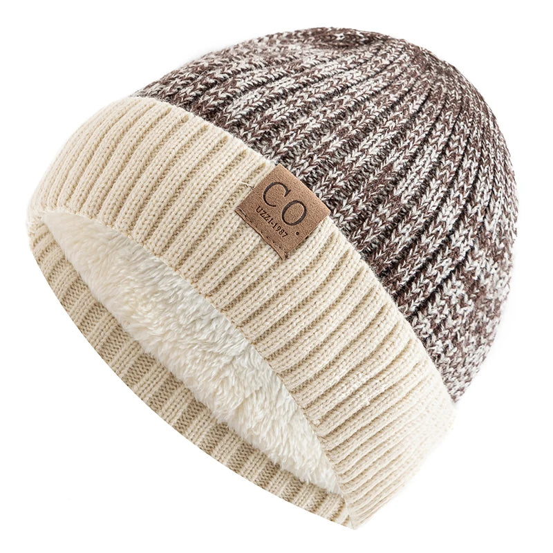 Unisex two tone fur lined beanie, product photo 11