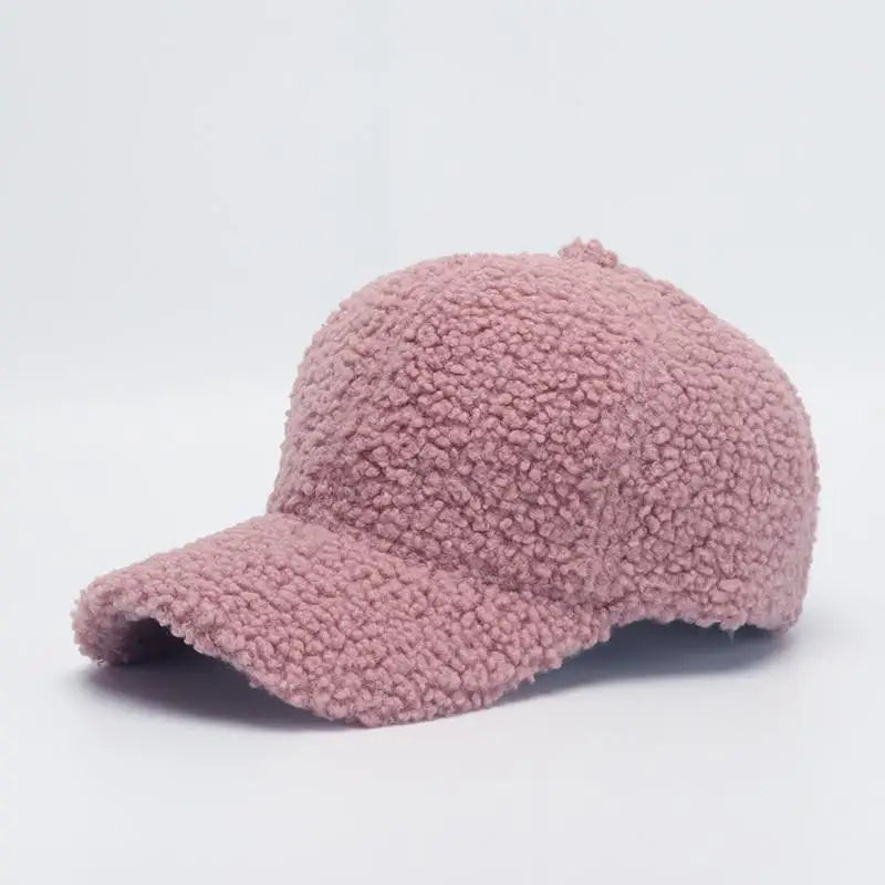 Women's faux lamb wool baseball cap, product photo 21