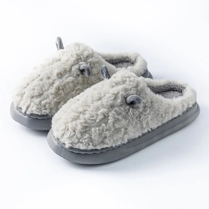 Women's cotton house slippers with a fleece lining and closed toe