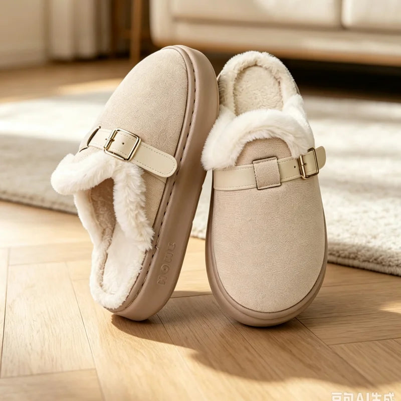Molded EVA non slip sole on the unisex open toe slippers