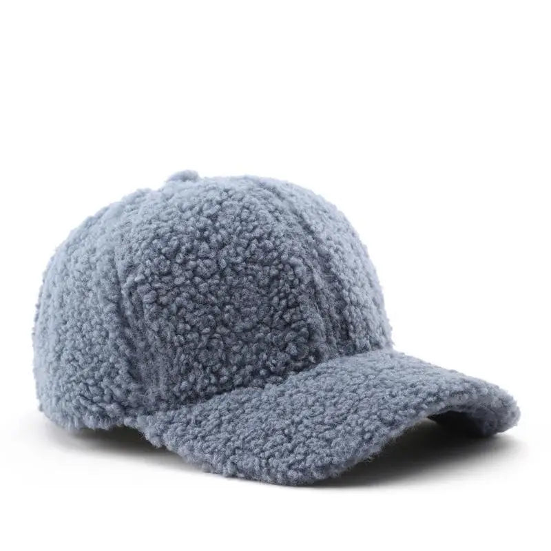 Women's faux lamb wool baseball cap, product photo 11