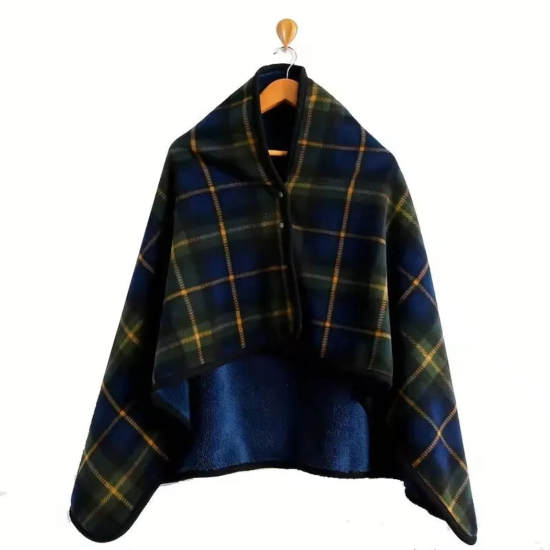 Flannel polyester shawl blanket, machine washable