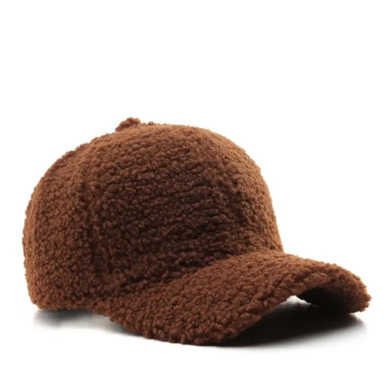 Women's faux lamb wool baseball cap, product photo 18