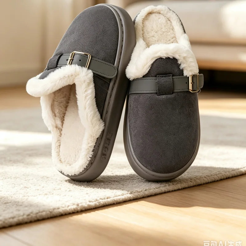 Open toe plush slippers in US women's 5.5 to 13