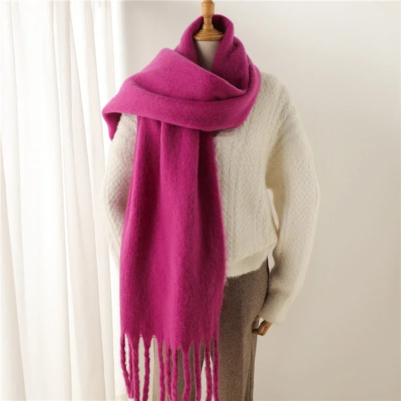 Women's cashmere feel blanket scarf, product photo 9
