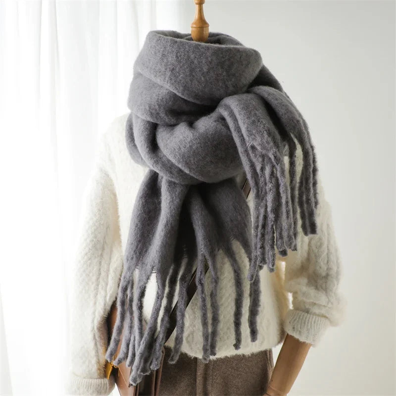 Women's thick blanket scarf with a cashmere feel finish