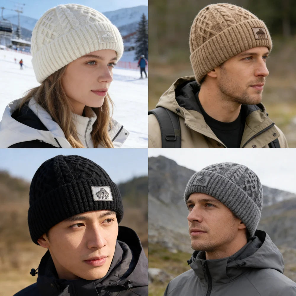 Unisex plush fur lined ski beanie, product photo 14