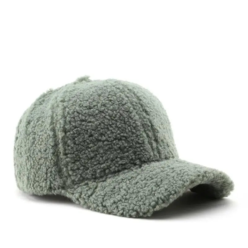 Women's faux lamb wool baseball cap, product photo 19