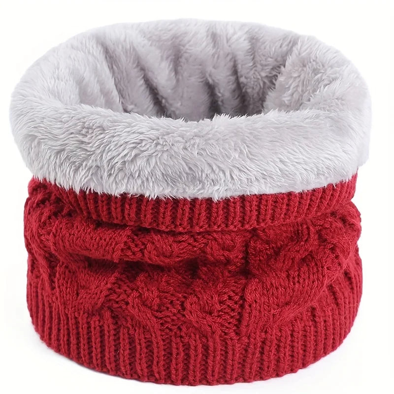 Fleece neck warmer that sits flat under a coat collar