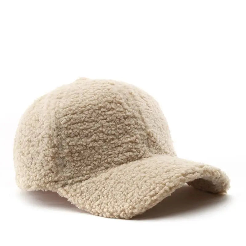 Women's faux lamb wool baseball cap, product photo 20