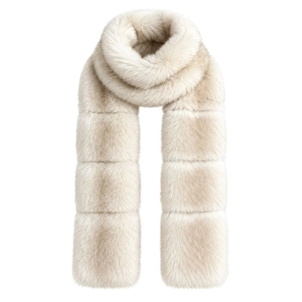 Thick faux fur scarf that stays closed by its own weight