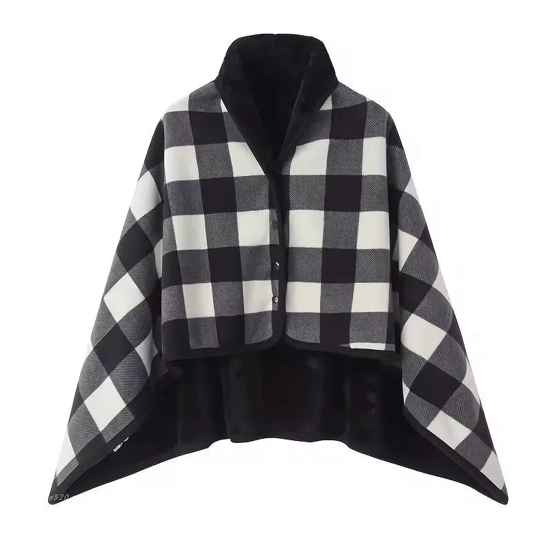 Shawl blanket that leaves the hands free at a desk