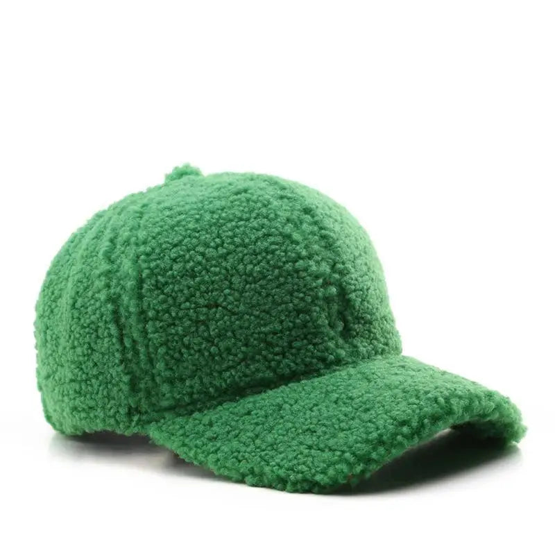 Women's faux lamb wool baseball cap, product photo 16