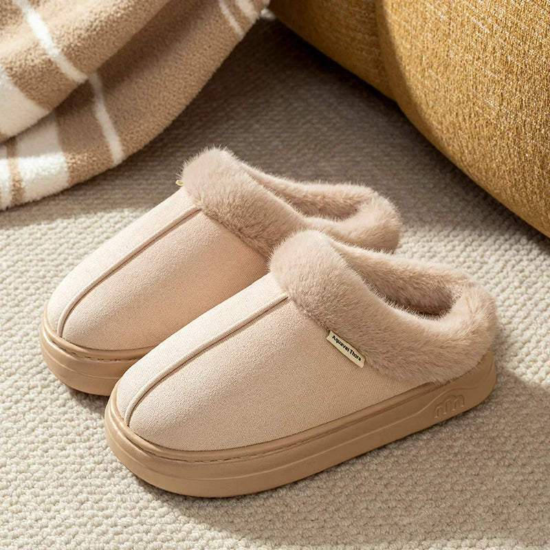 Fleece lining throughout the women's faux leather slipper boots