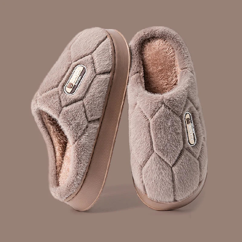 Plush strap on the unisex open back slide slippers