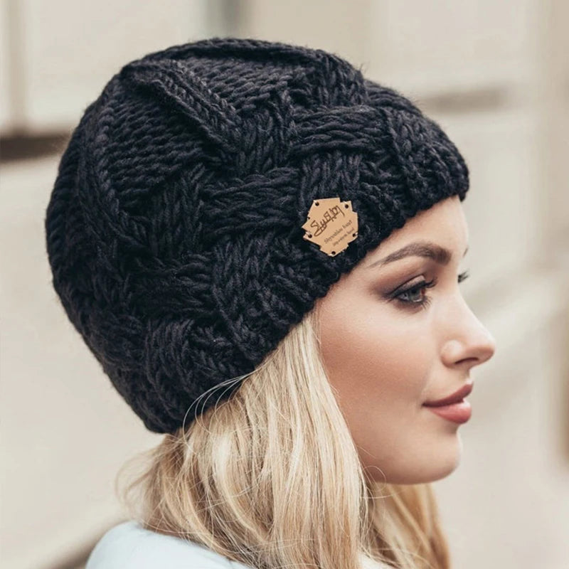 Unisex plain ribbed knit beanie with a turned up cuff