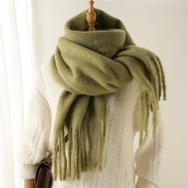 Women's cashmere feel blanket scarf, product photo 8