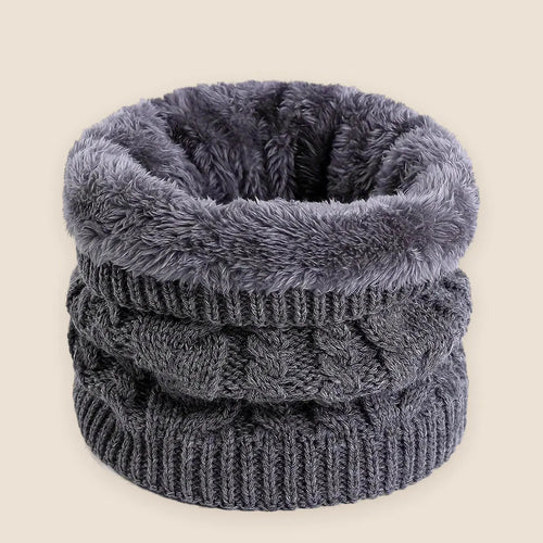 Unisex fleece neck warmer on a warm neutral background